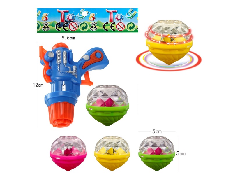 Top Gun Windup Top Toy With Light