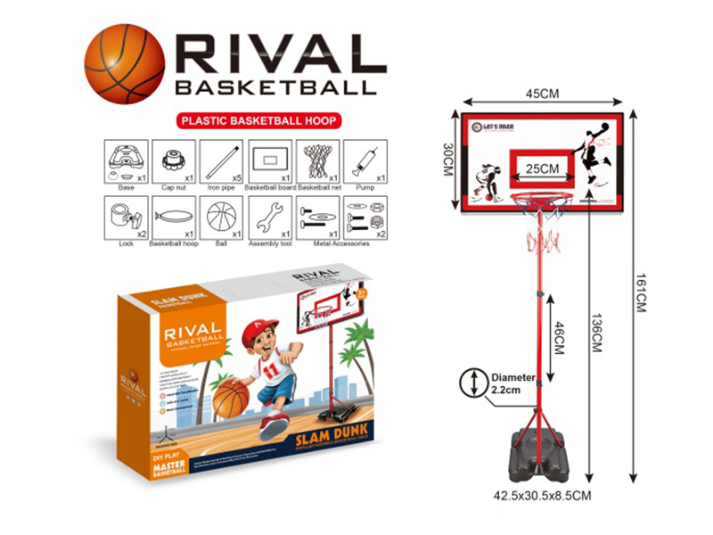 Baketball Stand(Plastic Hoop, Iron Pipes)