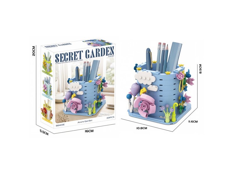 Diy Building Block Blue Garden 201Pcs