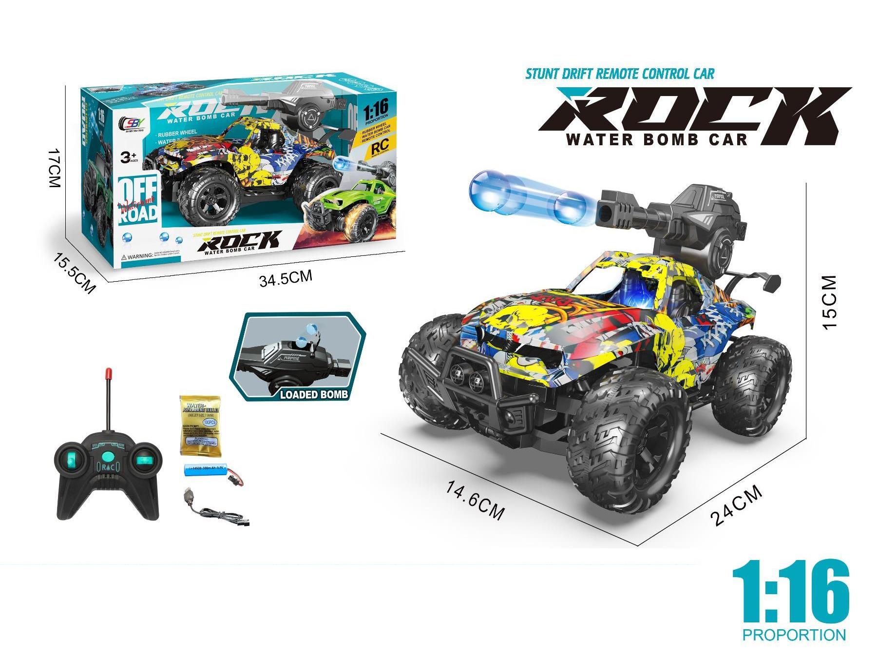 1:16 5CH Graffiti Off-Road Water Bomb Remote Control Vehicle With Lights And Power