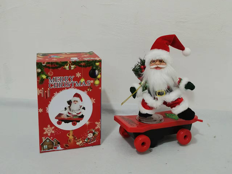 Electric Skateboard Santa Claus