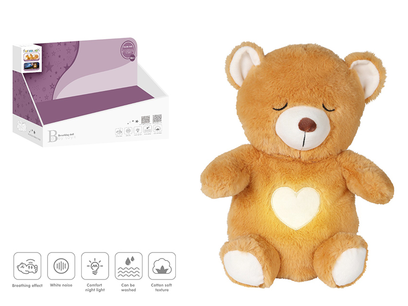 Baby Soothing Breathing Doll Plush Bear