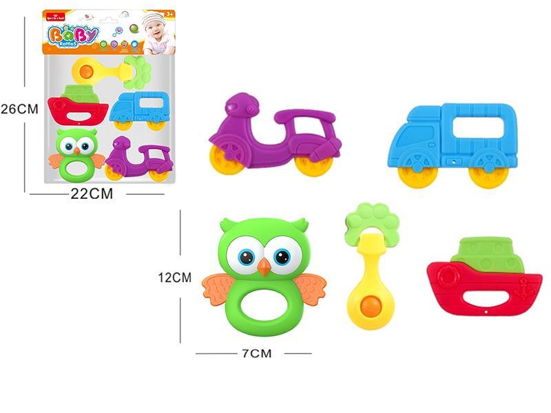 Baby Teether Rattles 5pcs