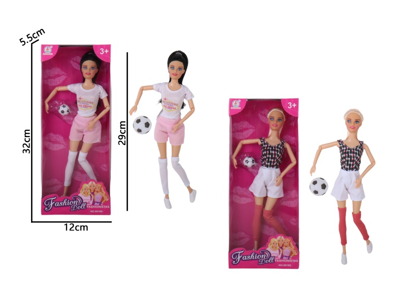 11.5-Inch Full-Body Football Girl Two Sets (Jointed Body)