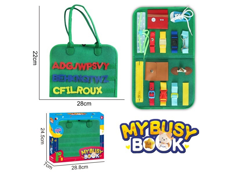 Montessori Early Childhood Education And Intelligence Development - Felt Single-Page Military Green Outer Wool Busy Board
