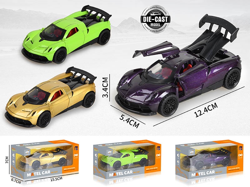 1:36 Pull Back Alloy Sports Car With Sound And Lights(3 Doors Can Open)