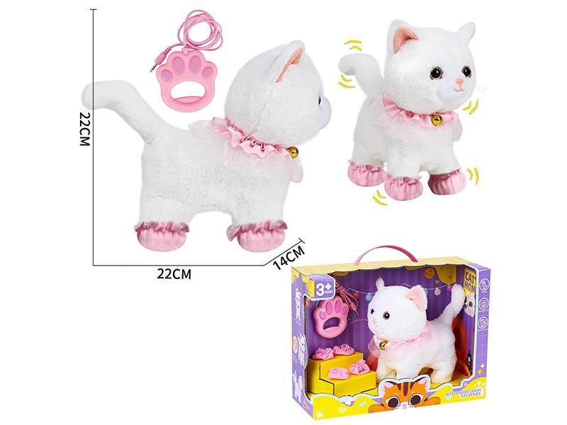 Sound Control Touch Walking White Cat
