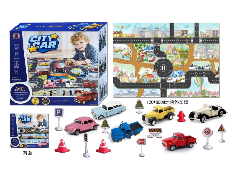 Alloy Car + Carpet Parking Lot +2 Random Alloy Cars With Pictures