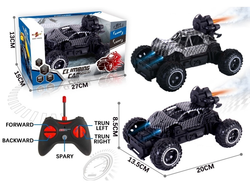 Two types of remote-controlled spray small climbing vehicles are mixed (carbon pattern) with 27 frequencies, five channels and no power included