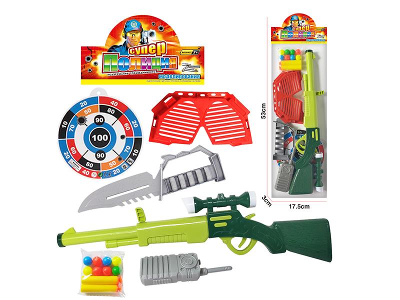 Soft Bullet & Ping-Pong Ball Gun Set(Russian)