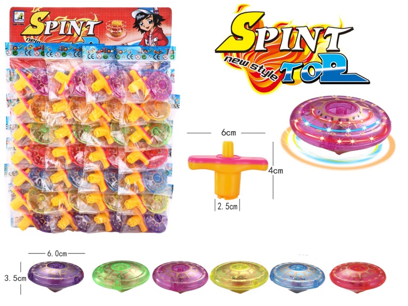 Windup Top Toy With Light