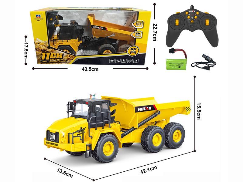 1:16 11-Channel Remote-Control Articulated Dump Truck