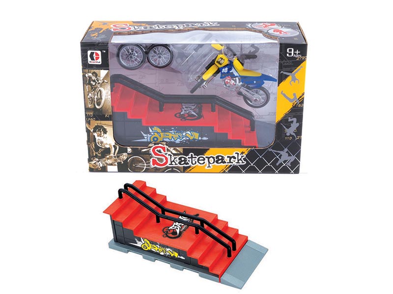 Motorcycle Finger Skateboard Skate Park Set