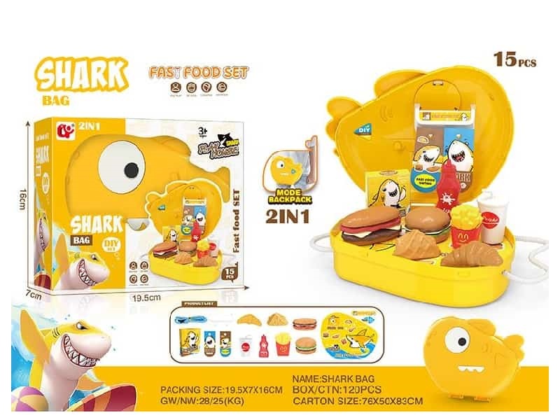 Cartoon Shark Snack Set Backpack
