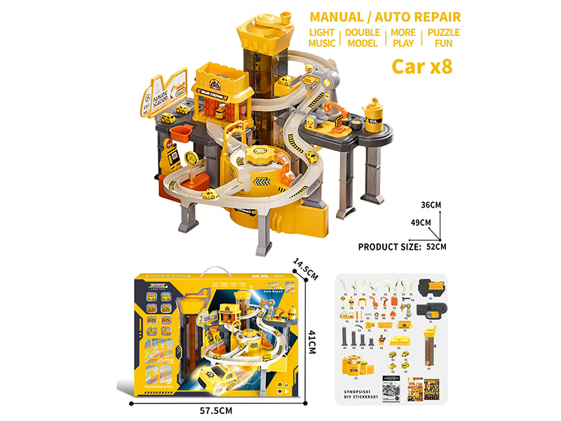 Multi Functional Car Track+Lifting Building+Car Washing (Engineering Theme)