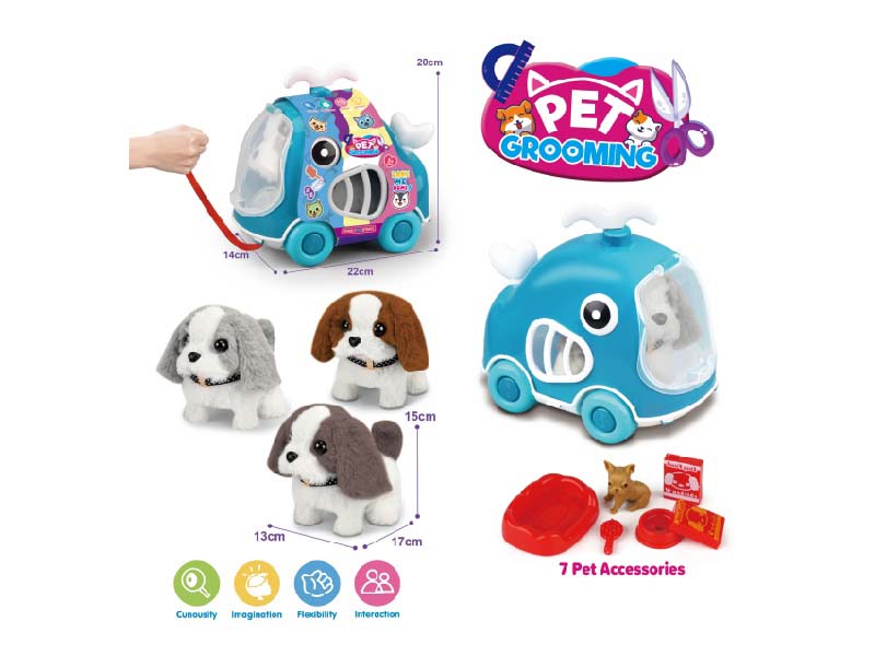 Whale Leash Bike + B/O Plush Color-Blocked Dog + Accessories