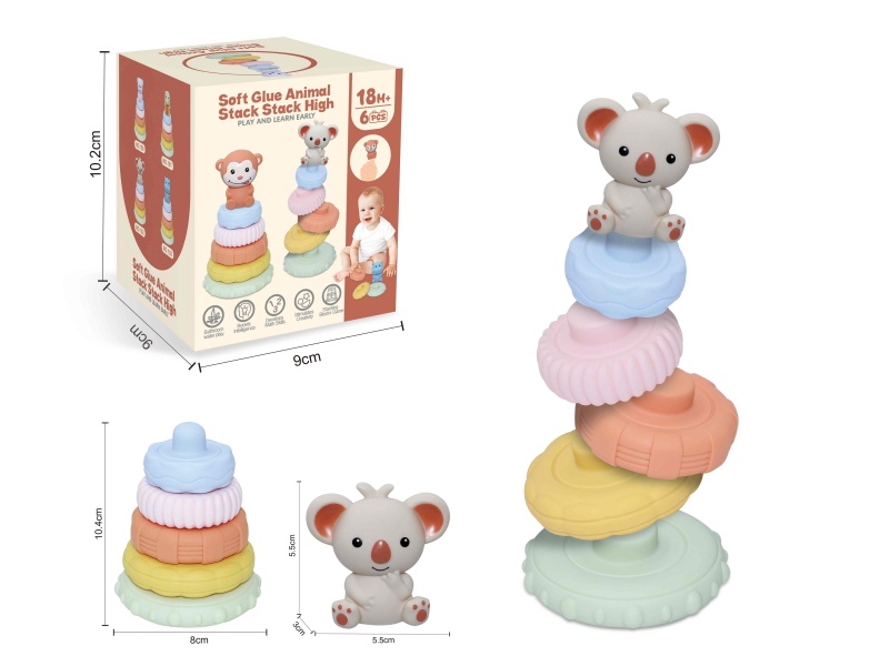 Soft Plastic Animal Stacking Toy(Koala) 6pcs