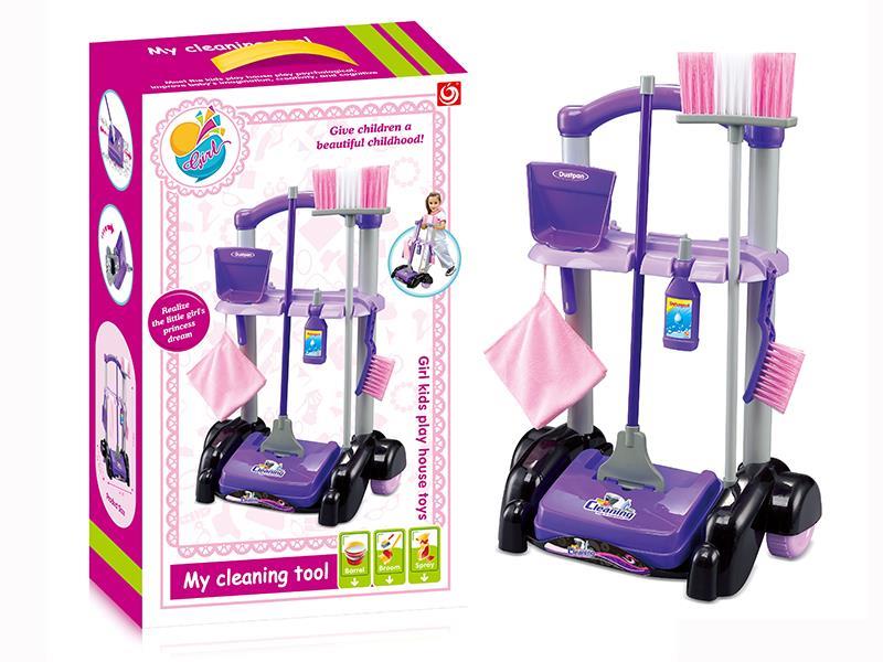 Girl Cleaning Tools Cart