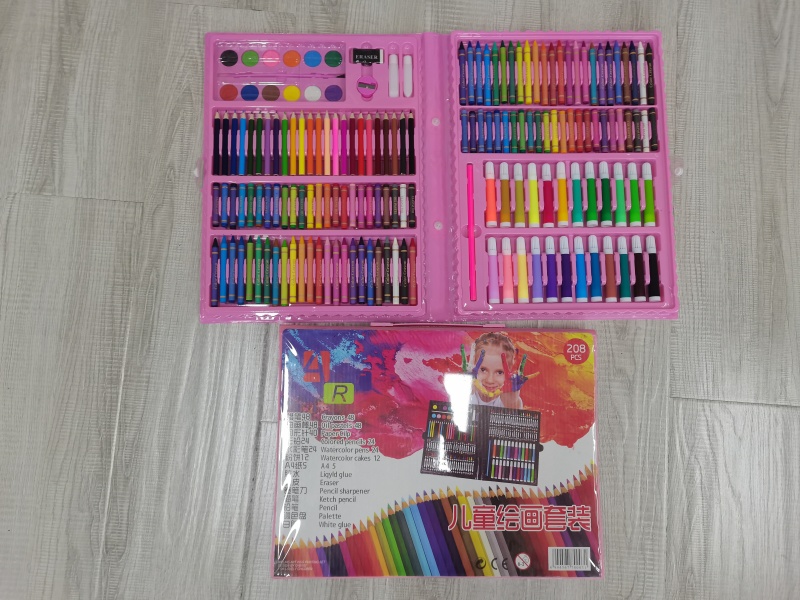 208-Piece Brush, Watercolor Pen, Stationery And Painting Set