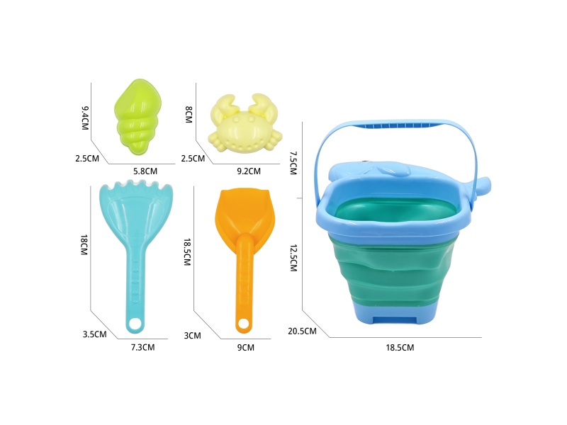 A Set Of 5-Piece Beach Buckets