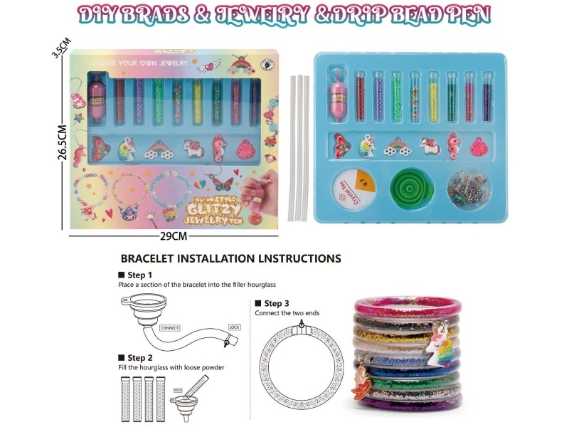 Bead Pen + Color Powder Sleeve Bracelet Set