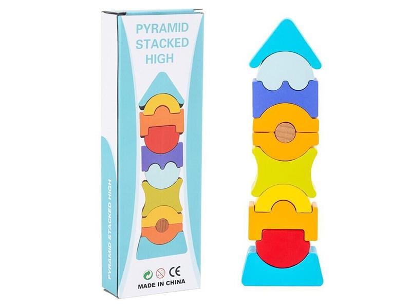 Wooden Pyramid Stacked High Toy