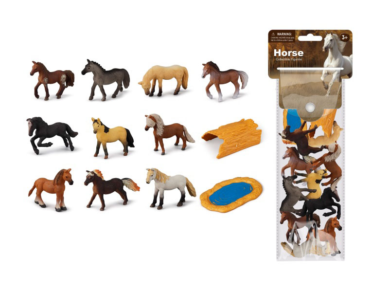 12 PCS Of Simulated Solid Horses
