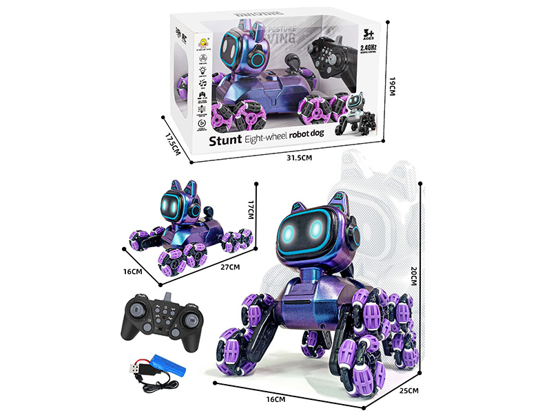 13CH Remote Control 8-Wheel Stunt Robot Dog