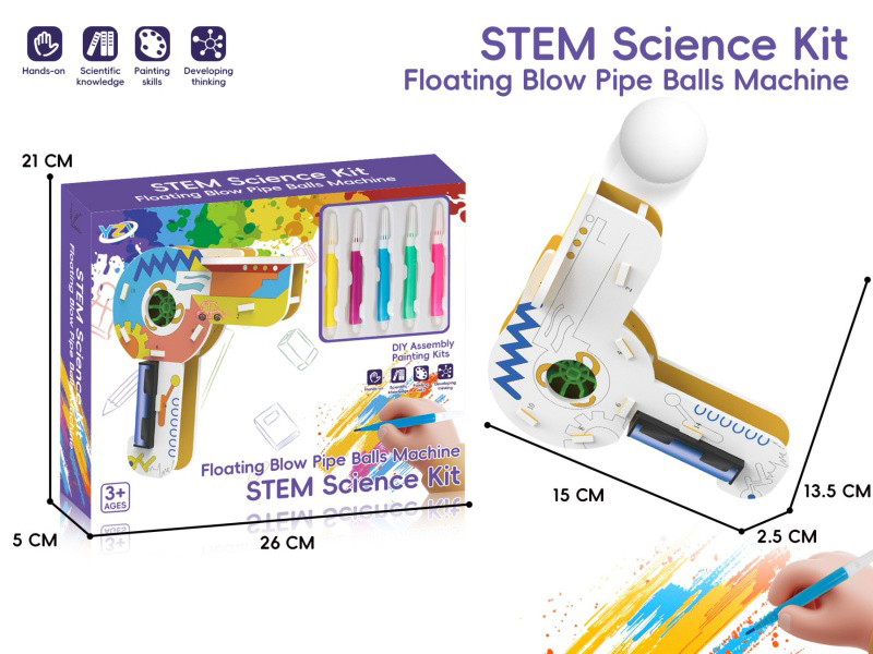 Science Experiment Series Diy Puzzle Assembly 3D Stereoscopic Puzzle - Graffiti Electric Blower Ball Machine