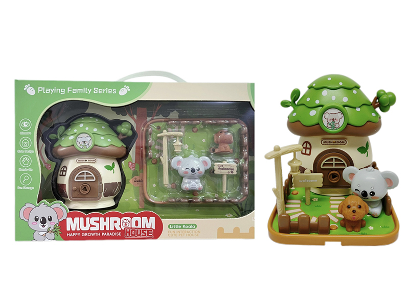 Cute Pet Koala Mushroom House Set