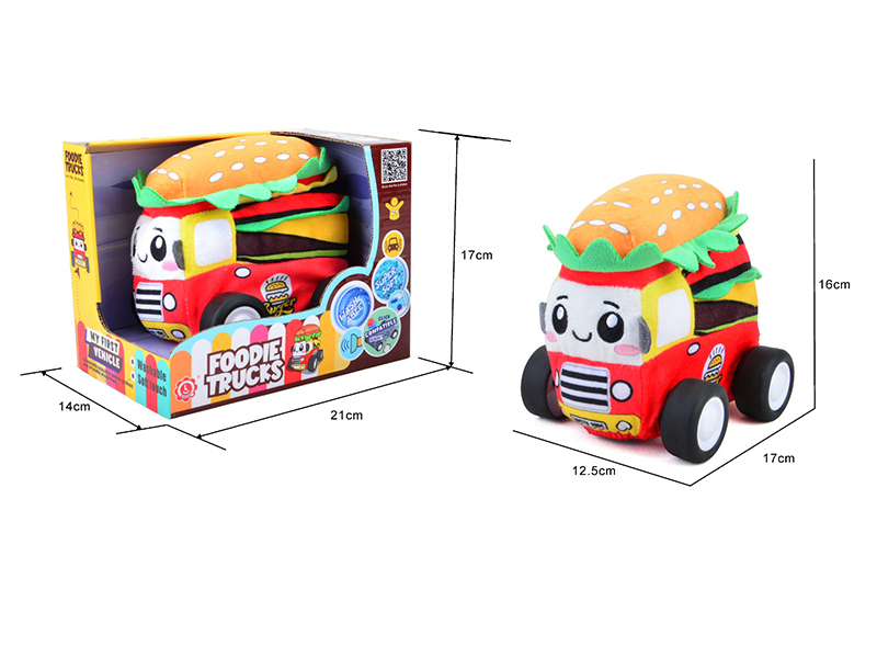 Slide Plush Vibrating Music Hamburger Truck((With Building Block Feature))