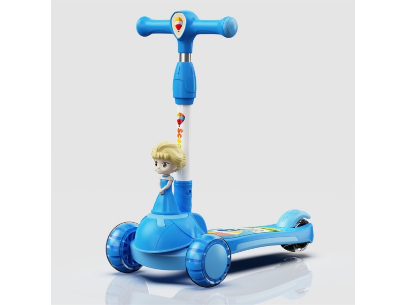 Cartoon One-Button Foldable Scooter For Kids