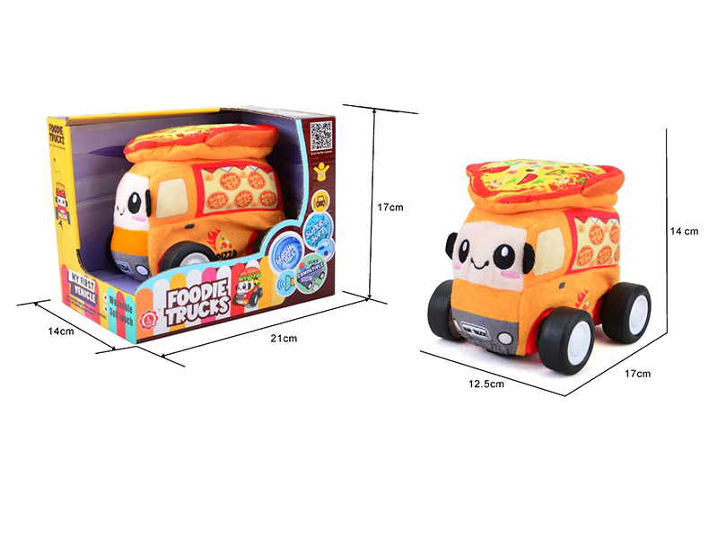 Slide Plush Vibrating Music Pizza Truck((With Building Block Feature))