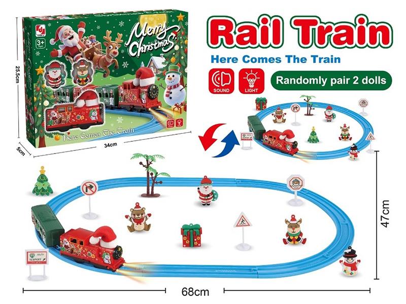 Christmas B/O Rail Train With Lights And Music