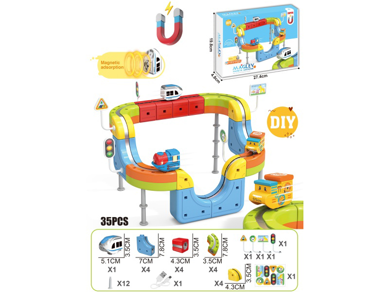 DIY Magnetic Levitation Track Toys 35pcs