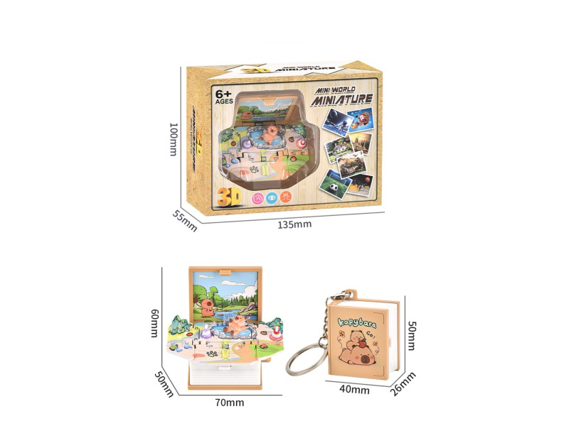 3D Stereoscopic Folding Pop-Up Book -Mini Capibara (Upgraded And Enhanced Version)