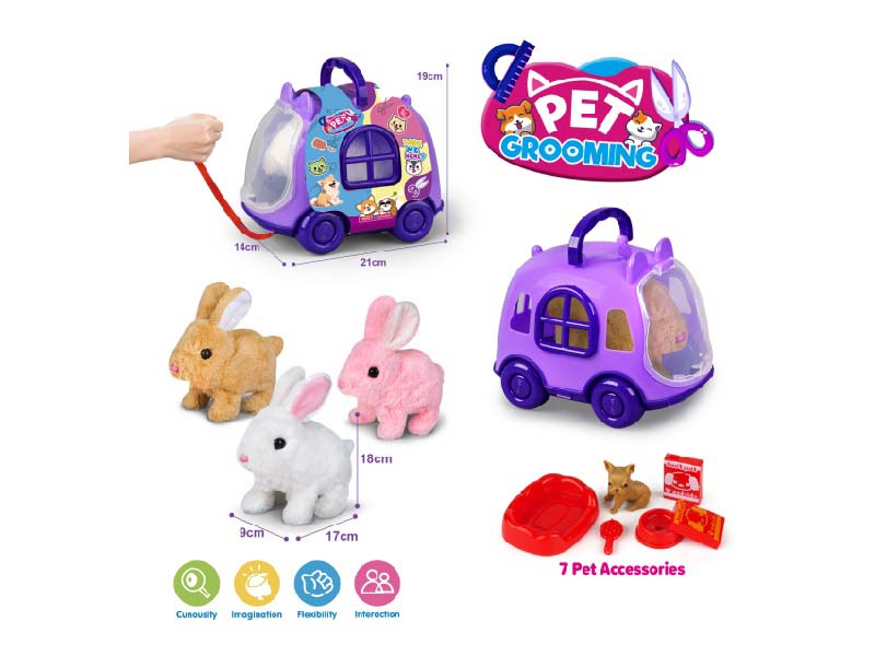 Purple Rope Cart + B/O Plush Rabbit + Accessories