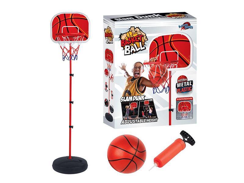 1.7M Liftable Baketball Stand(Iron Hoop, Iron Tube, 18CM Ball, Pump)