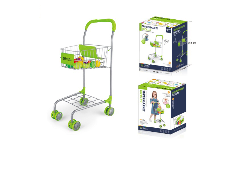 Iron Shopping Cart + Fruits