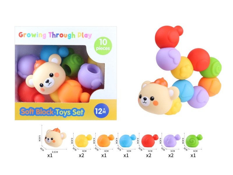Vinyl Soft Blocks Toys Set(Bear)