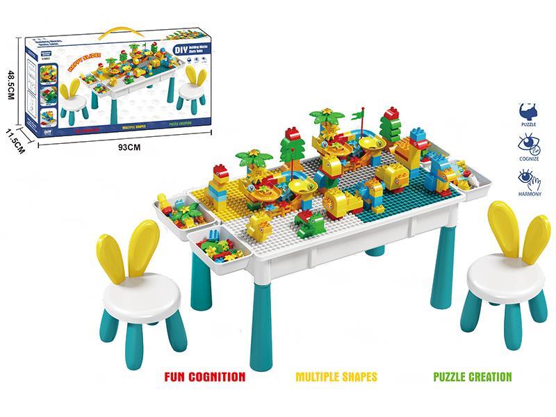Multifunctional Building Block Table +270pcs Biulding Blocks +2 Chairs