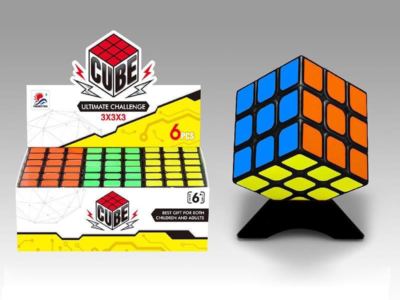 Third Order Black Bottom PE Sticker Magic Cube 6pcs/Box