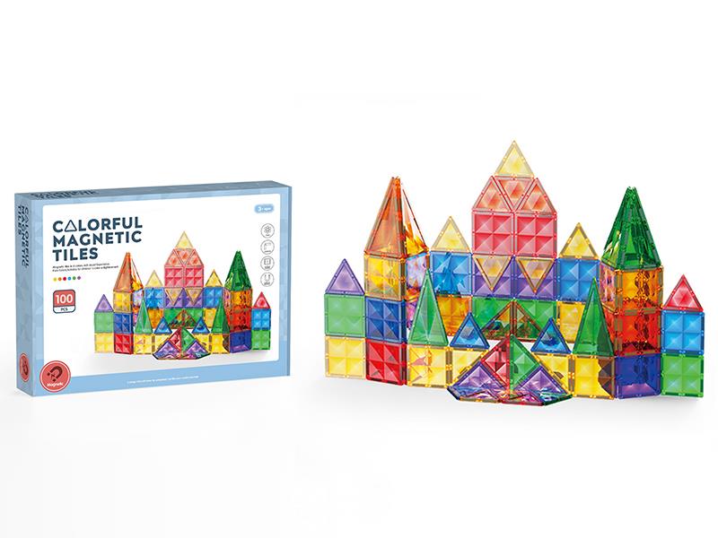 Colorful Magnetic Tiles Building Blocks 100pcs