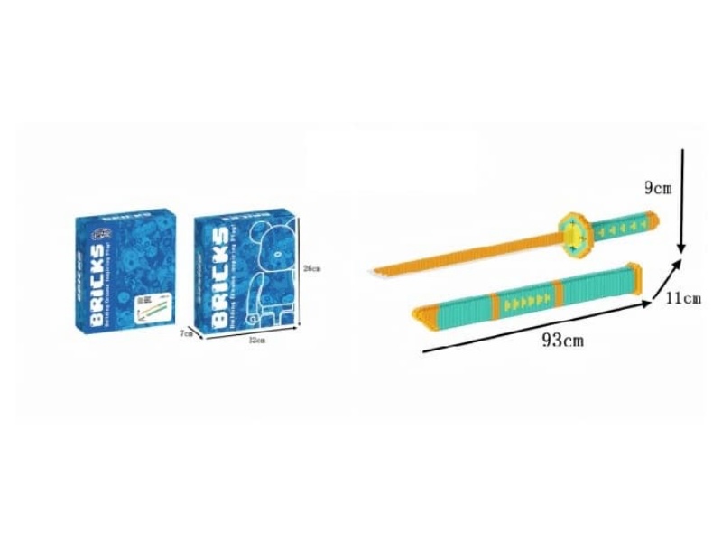 1 Meter Long Sword - Green Building Blocks 2052Pcs