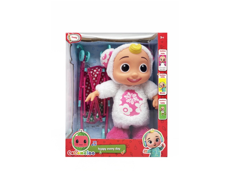 22 Inch B/O Solid Cocomelon JJ Boy Doll With Stroller Toy