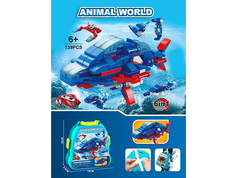 Backpack Whale Building Set (139 PCS)