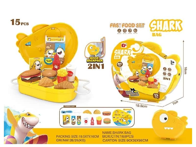 Cartoon Shark Snack Set Backpack