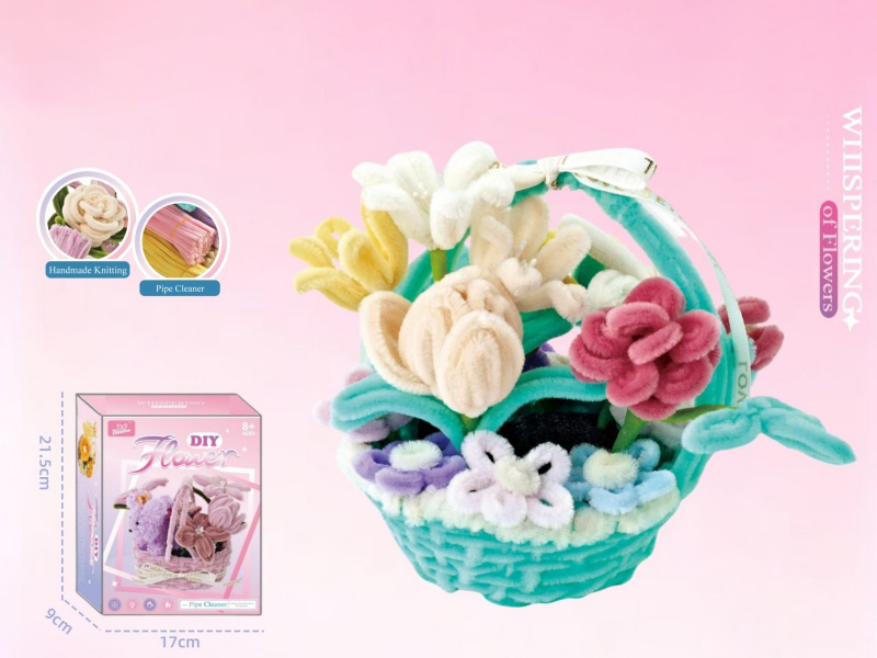 Diy Twisty Stick Flower Basket With Clear Basket Flower Clusters