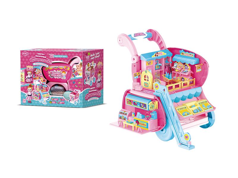 Supermarket And Shopping Cart Girl Play House Toys