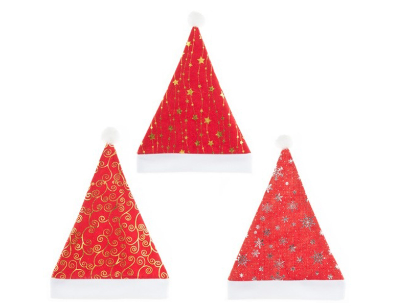 Flannelette Hot Stamping Santa Hat